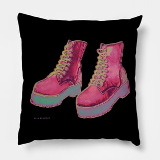 Trippy Cool Pink Boots Pillow