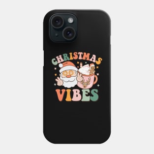 Christmas Vibes Peaceful Groovey Daisy Flower Hot Cocoa Christmas Gift Phone Case