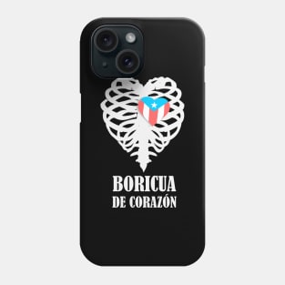 Boricua Flag Heart X-Ray Text Phone Case