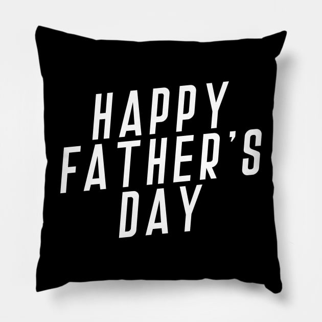 Simple Happy Father's Day Typography Pillow by Jasmine Anderson