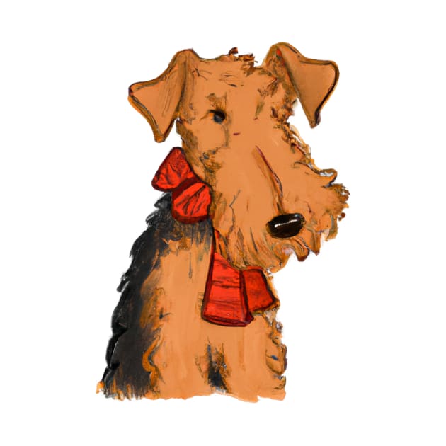 Cute Airedale Terrier Drawing by Play Zoo