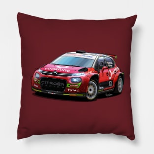 Citroen C3 R5 - Rally illustration Pillow