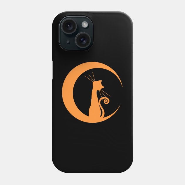 Cat and Moon Phone Case by MGuyerArt