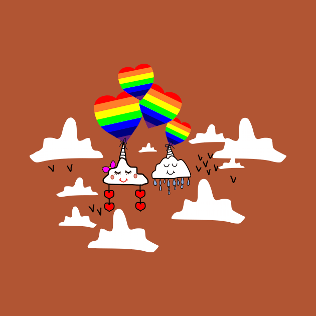 Cloud unicorn rainbow love pride sky by RAK20