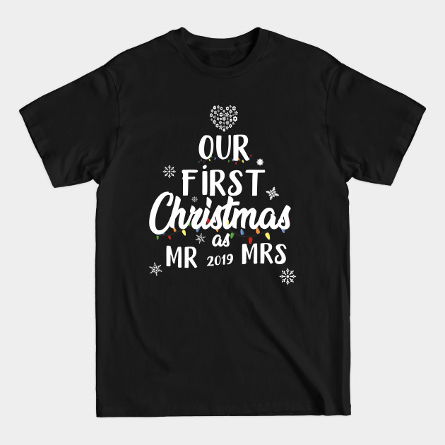 Discover First Christmas Married Mr Mrs - Couples Christmas - T-Shirt