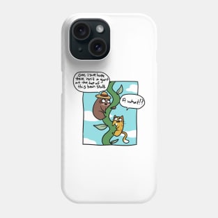 Cat and Sloth climbing a Bean Stalk Comic Phone Case