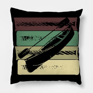 Canoeing Vintaje Retro Paddling Sea Lake Pillow