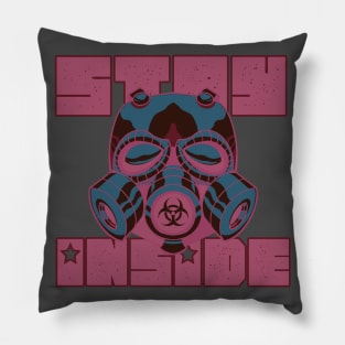 Stay Inside Gasmask Negative Pillow