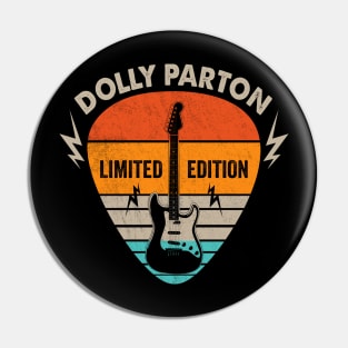 Vintage Dolly Parton Name Guitar Pick Limited Edition Birthday Pin