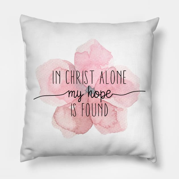 Christian Quote Watercolor Flower Pillow by walkbyfaith