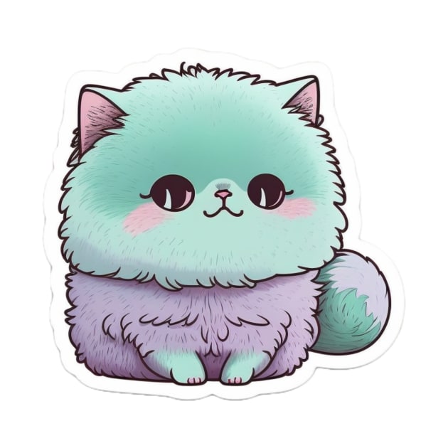 Elegant Persian Cat Sticker for Cat Lovers by cptpuggles