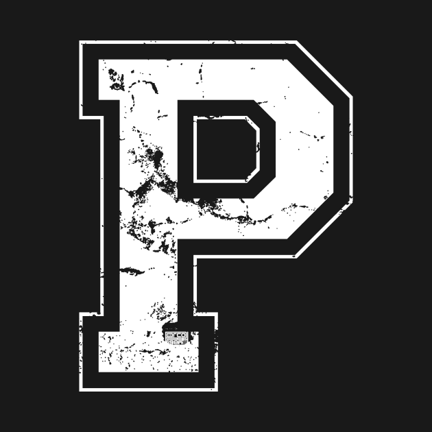 Initial Letter P White Jersey Sports Athletic Player by porcodiseno