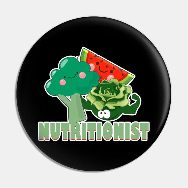 Cute Fruit & Vegetables Professional Nutritionist Pin by theperfectpresents