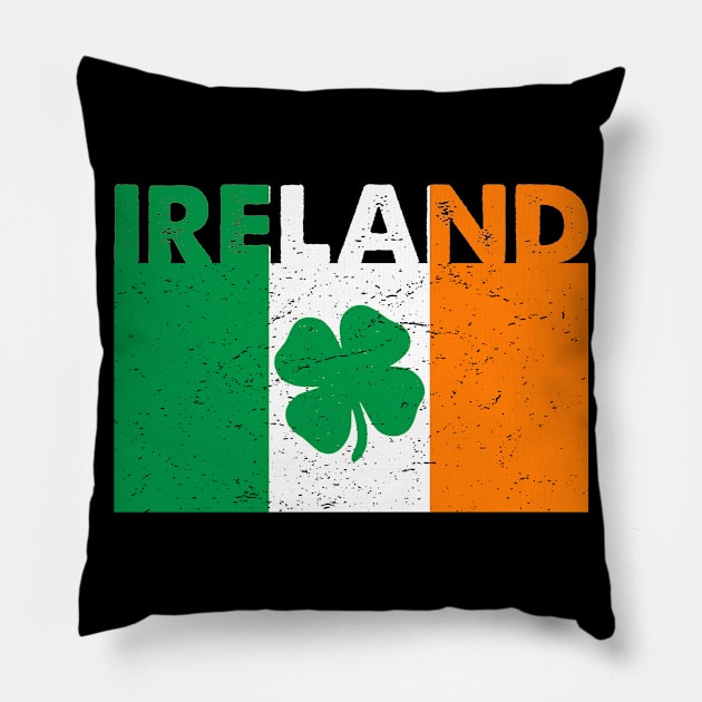 Irish Ireland Flag Shamrock St. Patrick's Day T-Shirt Pillow by ADKApparel