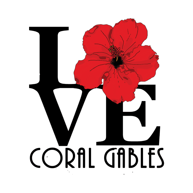 LOVE Coral Gables Red Hibiscus by HomeBornLoveFlorida