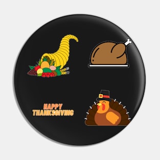 Thanksgiving 4 pk Stickers Collection Pin