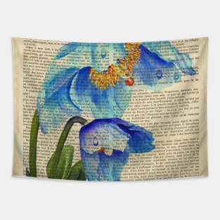 Botanical prints - blue spring flowers Tapestry