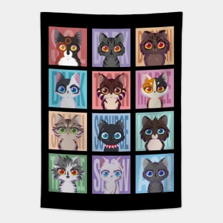 Dark Forest Cats Tapestry