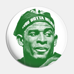 deion sanders - green solid style Pin