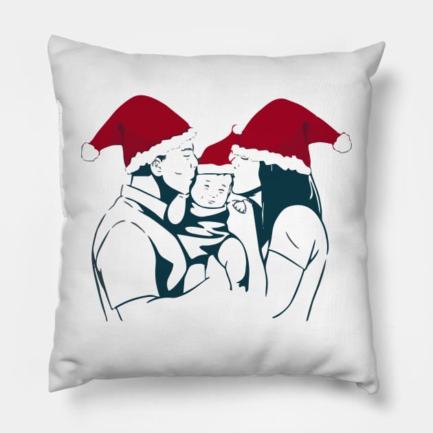 my first christmas family gift Pillow by Vortex.Merch