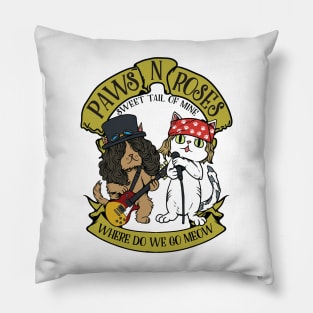 Funny Cat Paws Rock Music Gift Men Kids Women Funny Cat Pillow
