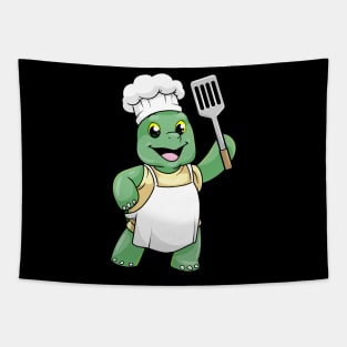 Turtle as Cook with Chefs hat & Spatula Tapestry