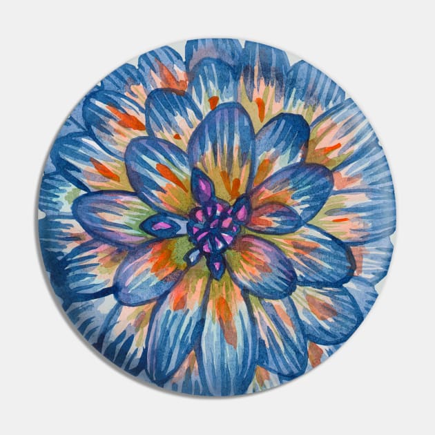 Blue dahlia flower Pin by deadblackpony