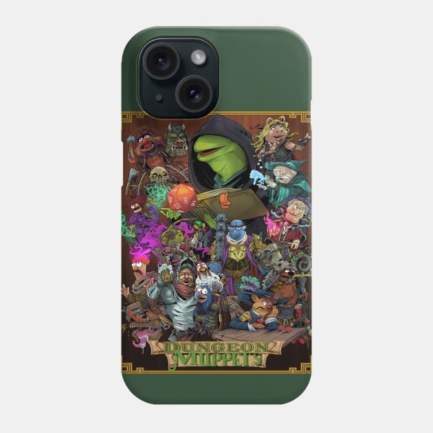 Dungeon Muppets (With Bordered Background) Phone Case by JohnLattaArt