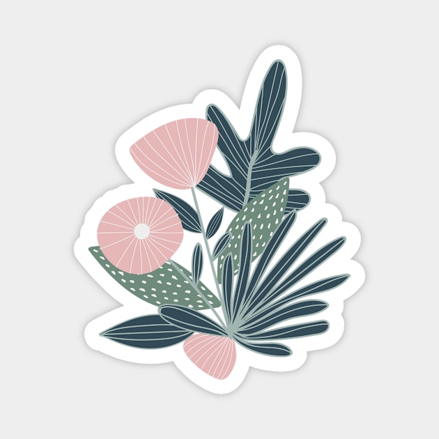 Botanic Flower Lotus Illustration Magnet by thecolddots