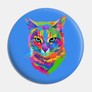 Colorful cute cat Pin