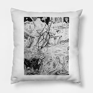 A Lifetime of Adventure. A Pen Sketch 1999 Pillow