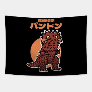 Twin-Headed Kaiju Pandon Chibi Style Kawaii Tapestry