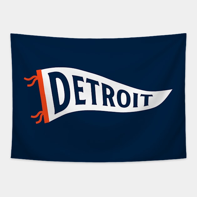 Detroit Pennant - Navy 2 Tapestry by KFig21
