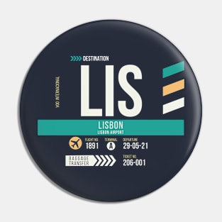 Lisbon (LIS) Airport Code Baggage Tag Pin