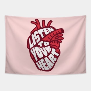 Vintage Listen to Your Heart // Retro Quote Motivation Tapestry