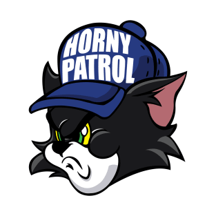 Tim Cat Horny Patrol Black T-Shirt