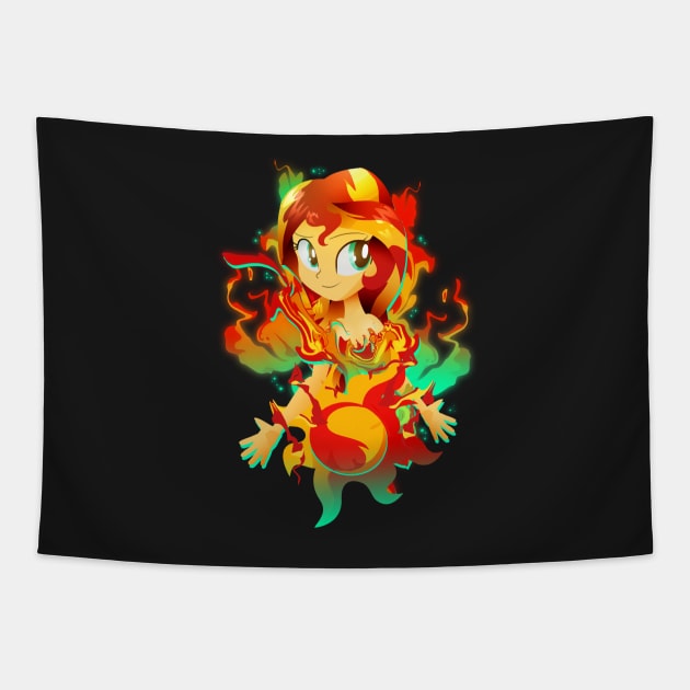 Human Sunset Shimmer Tapestry by Ilona's Store