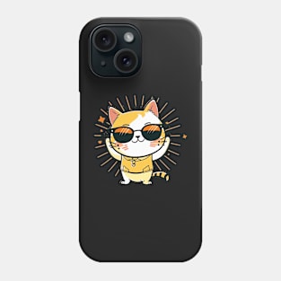 Cute ginger cat wearing sunglasses Phone Case