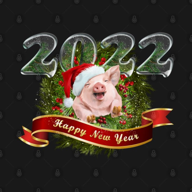 Pig Celebrating The Beginning of 2022 by ERArts