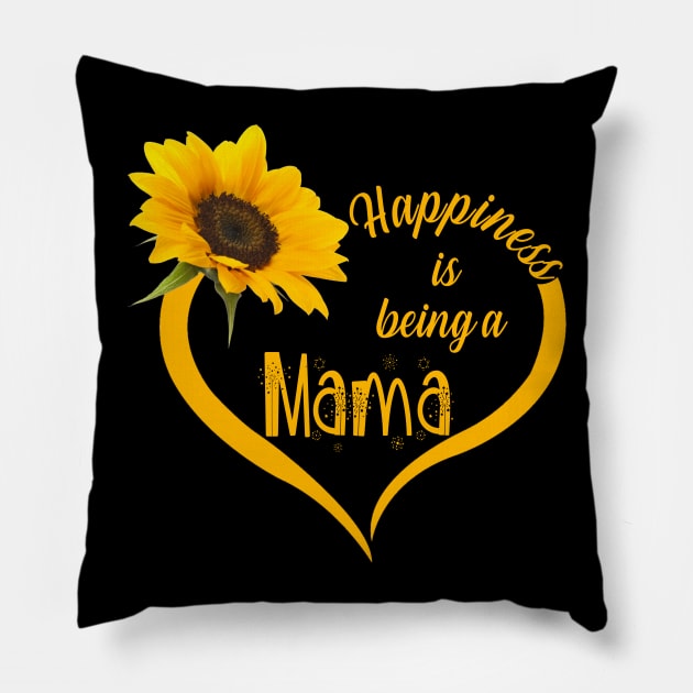 Happiness Is Being A Mama Pillow by Damsin