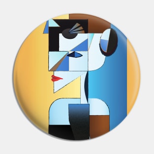 Abstract Surreal Woman Art | Cubist Modern Woman Art Pin