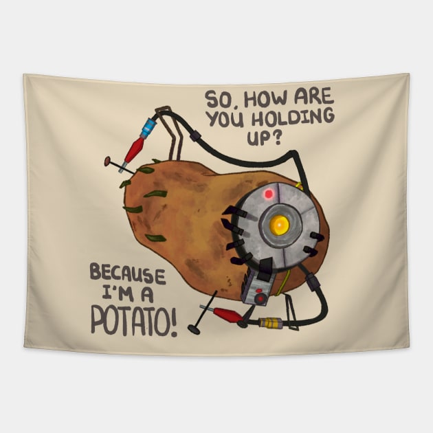 GLaDoS as a Potato (detailed) Tapestry by lindepet