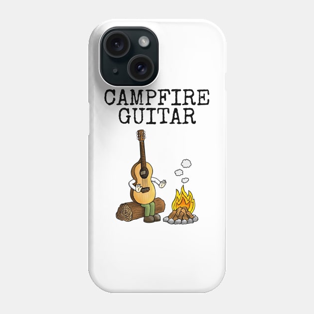 Campfire Guitar Summer Camping Trip Guitarist Musician Phone Case by doodlerob