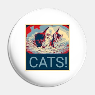 Cats! in Shepard Fairey style Pin