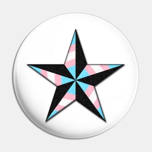 Transgender Pride Flag Colored Nautical Star Pin