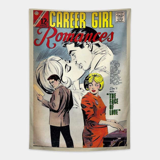 Vintage Romance Comic Book Cover - Career Girl Romances Tapestry by Slightly Unhinged