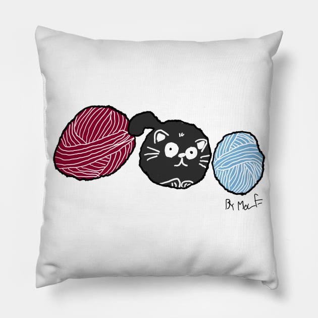 Yarn Kitty Pillow by Molenusaczech