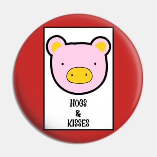 Valentines Day Hogs & Kisses Pin