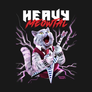 Heavy Metal Cat Playing Guitar Meowtal Meowtawica T-Shirt