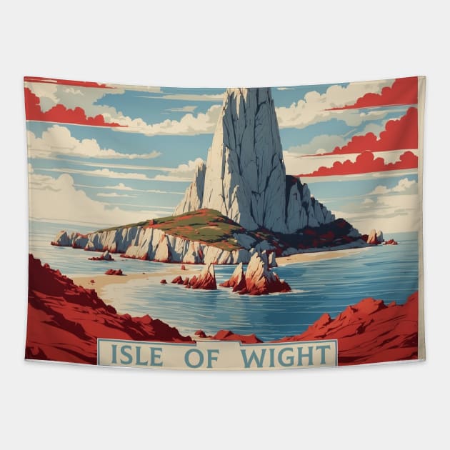 The Needles Isle of Wight United Kingdom Vintage Travel Tourism Poster Tapestry by TravelersGems